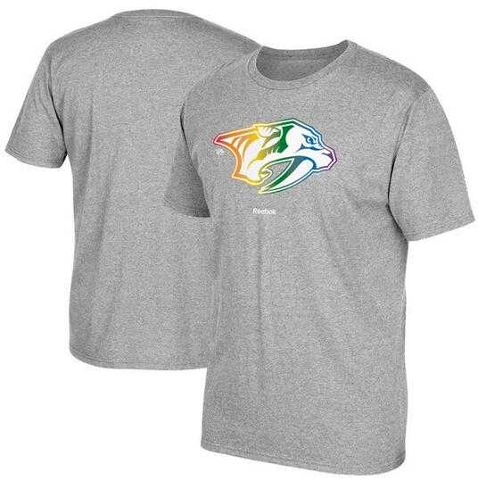 Men's Nashville Predators Gray Reebok Rainbow Pride Short Sleeve T-Shirt FengYun,We sell and wholesale Men's Nashville Predators Gray Reebok Rainbow Pride Short Sleeve T-Shirt FengYun on line form chian!